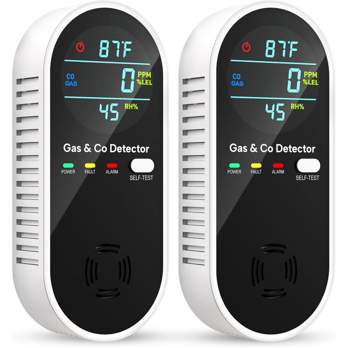 Vilfet 4-in-1 CO & Gas Detector (2-Pack)